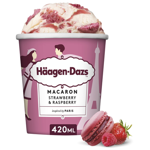 [3415583001714] HAAGEN-DAZS Strawberry Raspberry Macaron Ice Cream 364 g