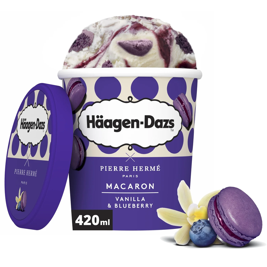 HAAGEN-DAZS Gelado macaron blueberry 420 ml