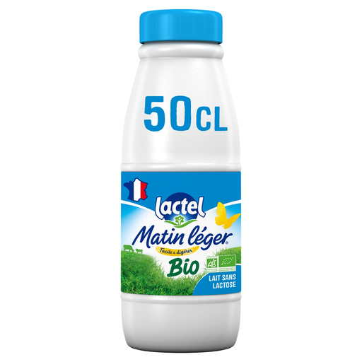 [3428271160068] LACTEL Lactose-free Milk Matin Léger Organic 50 cl