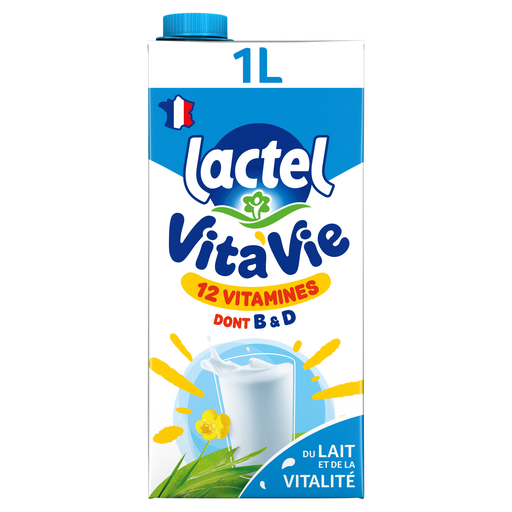 [3428271240012] LACTEL Semi-Skimmed Vitaminized Milk No Added Sugar 1% Fat 1 L