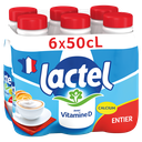 LACTEL Lait entier Vitamine D 6 bouteilles de 50 cl