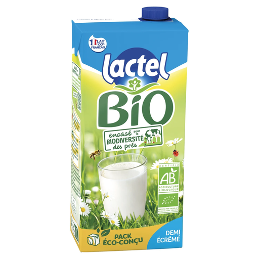 [3428274080011] LACTEL Organic Semi-Skimmed Milk UHT 1 L