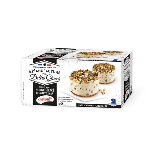 [3433871210211] CHABERT Nougat de Montélimar flavored ice cream & Guillot La Manufacture des Belles Glaces 2 x 80 g