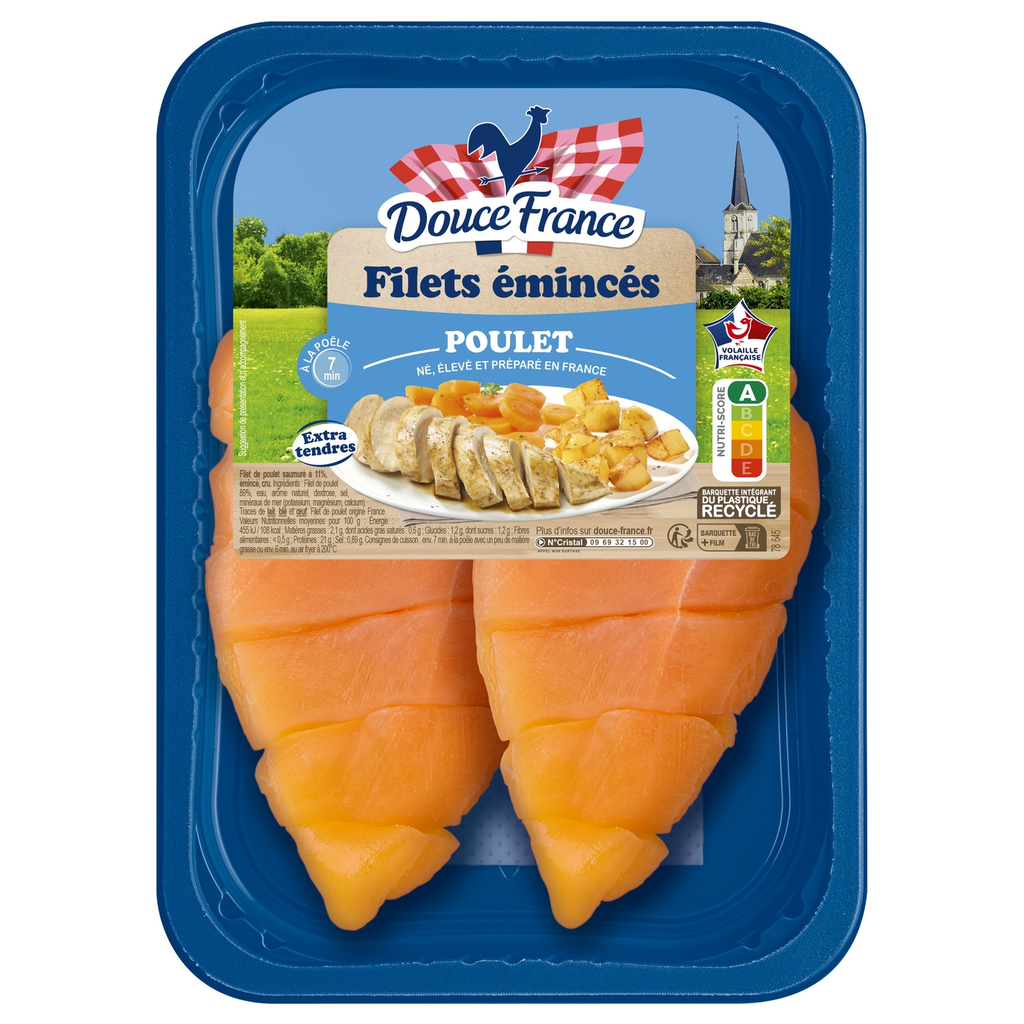 DOUCE FRANCE Filete de frango fatiado extra tenro 300 g
