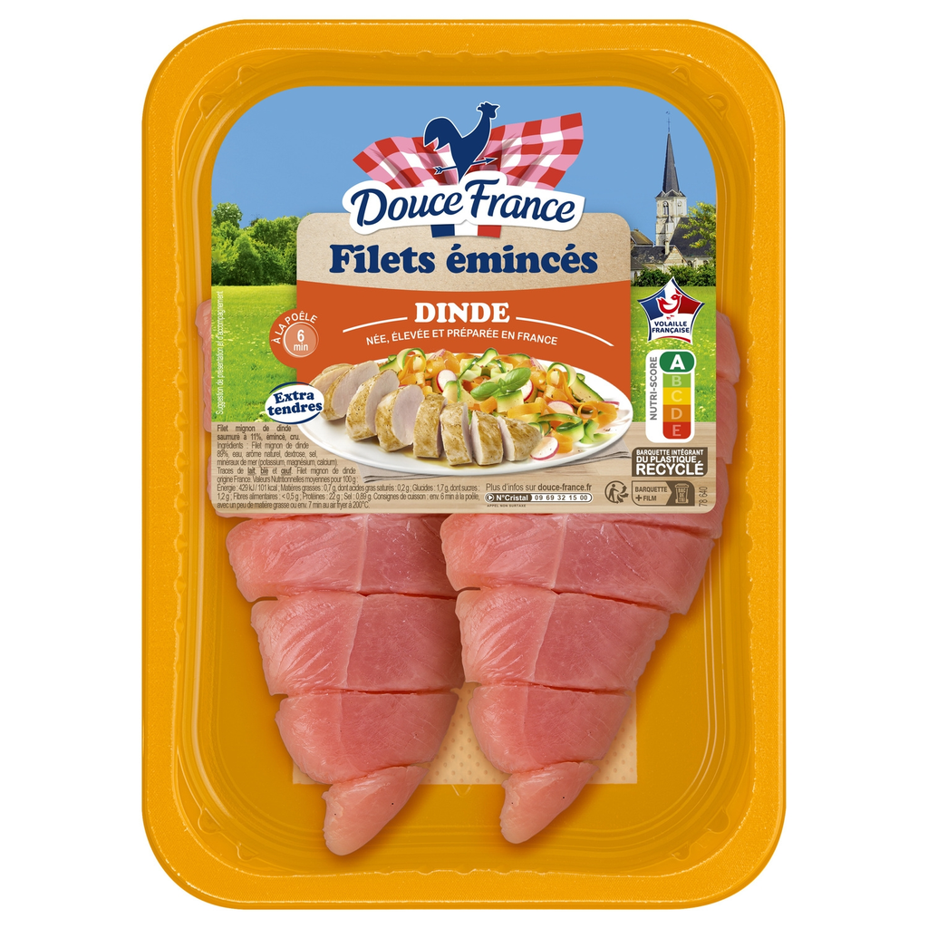 DOUCE FRANCE Filet de dinde émincé extra tendre, 300 g
