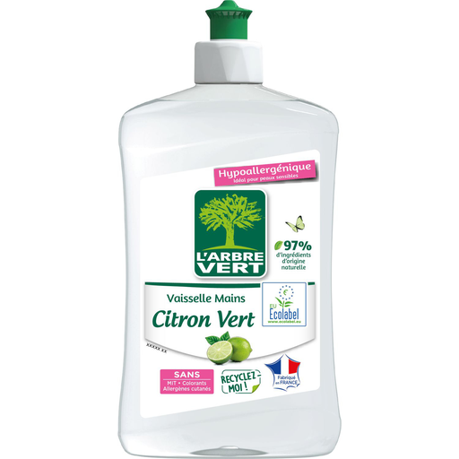 [3450601047077] L'ARBRE VERT Dishwashing Liquid Lime Ecolabel 500 ml