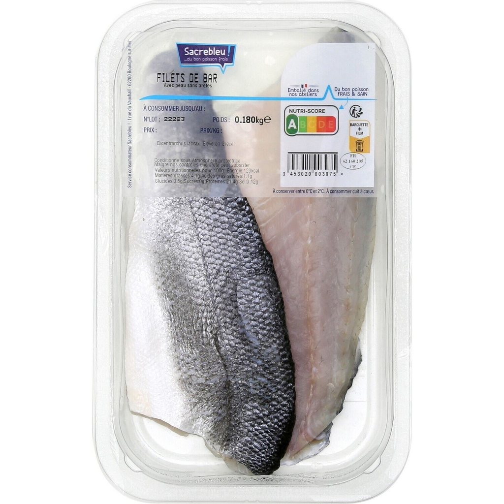 SACREBLEU Filete de Lubina con Piel Sin Espinas 180 g