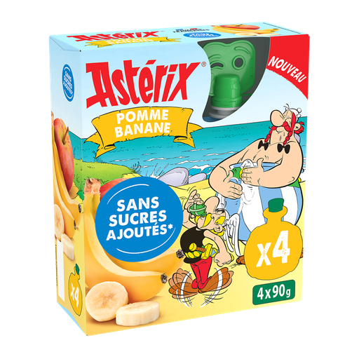 [3486063024097] LES VERGERS DE CHATEAUBOURG Apple Banana Puree No Added Sugar 4x90g