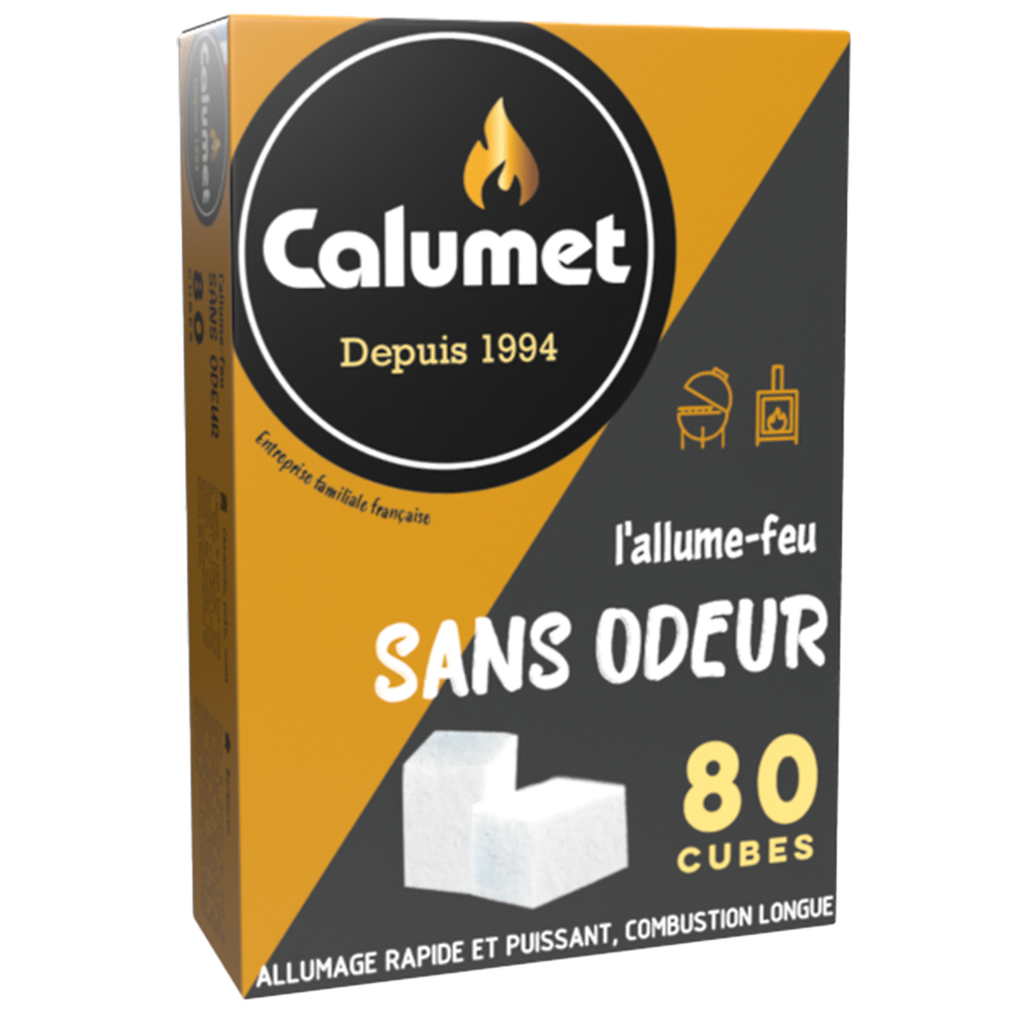 CALUMET Allume-Feu Cube sans odeur 80 cubes