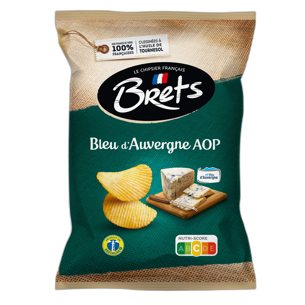 BRETS Batatas fritas onduladas Bleu d'Auvergne AOP 125 g