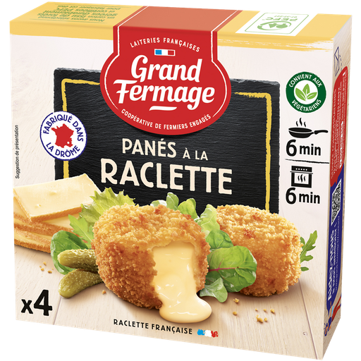 [3523230060127] GRAND FERMAGE Raclette Breaded Cheese 4 pieces 100 g