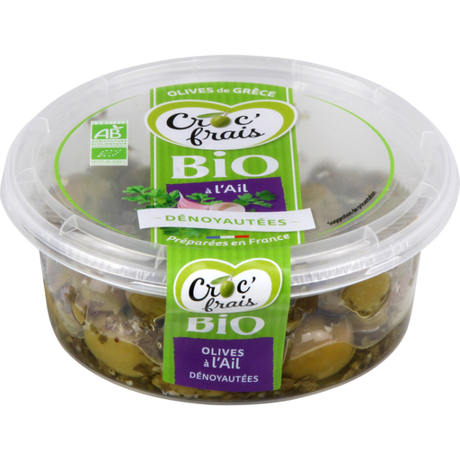 [3524130004990] CROC'FRAIS Aceitunas verdes deshuesadas al ajo bio 120 g