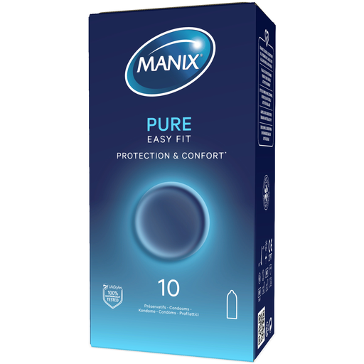 [3532281463504] MANIX Pure Easy Fit Protection & Comfort Condoms x10