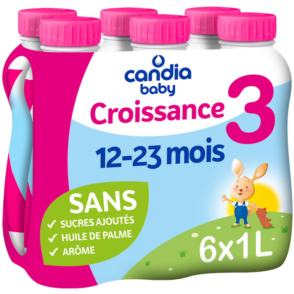 Candia Baby 3 Lait De Croissance Liquide Dès 10 Mois 6X1L