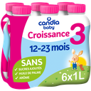 Candia Baby 3 Lait De Croissance Liquide Dès 10 Mois 6X1L