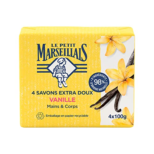 Le Petit Marseillais 4 Savon Extra Doux Vanille 4X100G