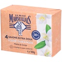 Le Petit Marseillais 4 Savons Extra Doux Fleur D'Oranger Mains & Corps 4x100G