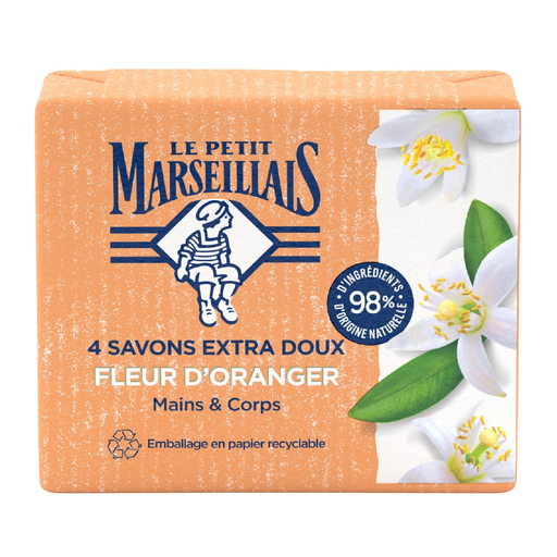 [3574661680965] LE PETIT MARSEILLAIS Sabonete sólido flor de laranjeira 4x100g