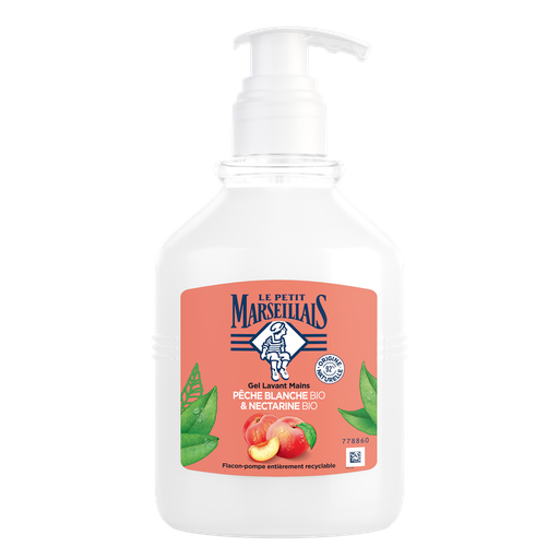[3574661750729] LE PETIT MARSEILLAIS Sabonete líquido de mãos pêssego branco bio e nectarina bio 500 ml
