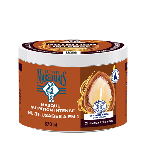 [3574661809939] LE PETIT MARSEILLAIS Masque capillaire 4e1 nutrition intense huile d'argan bio 370 ml
