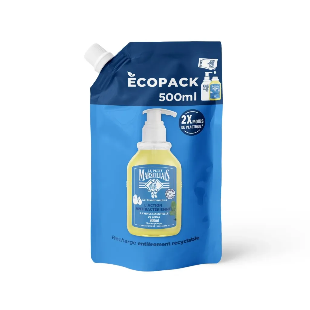 Le Petit Marseillais Gel Lavant Mains Antibacterien Huile Essentielle De Sauge 500Ml