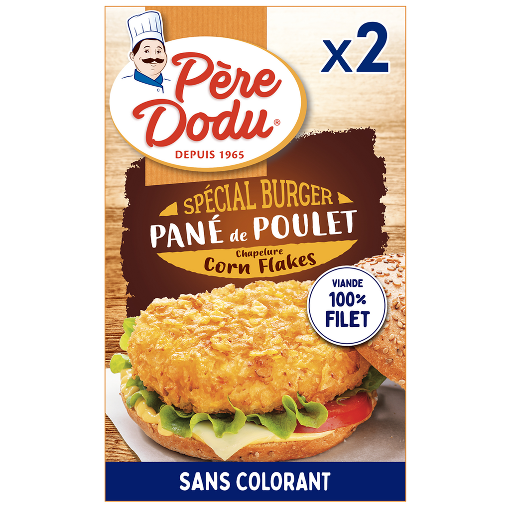 PERE DODU Empanado de pollo especial burger rebozado corn flakes 180 g