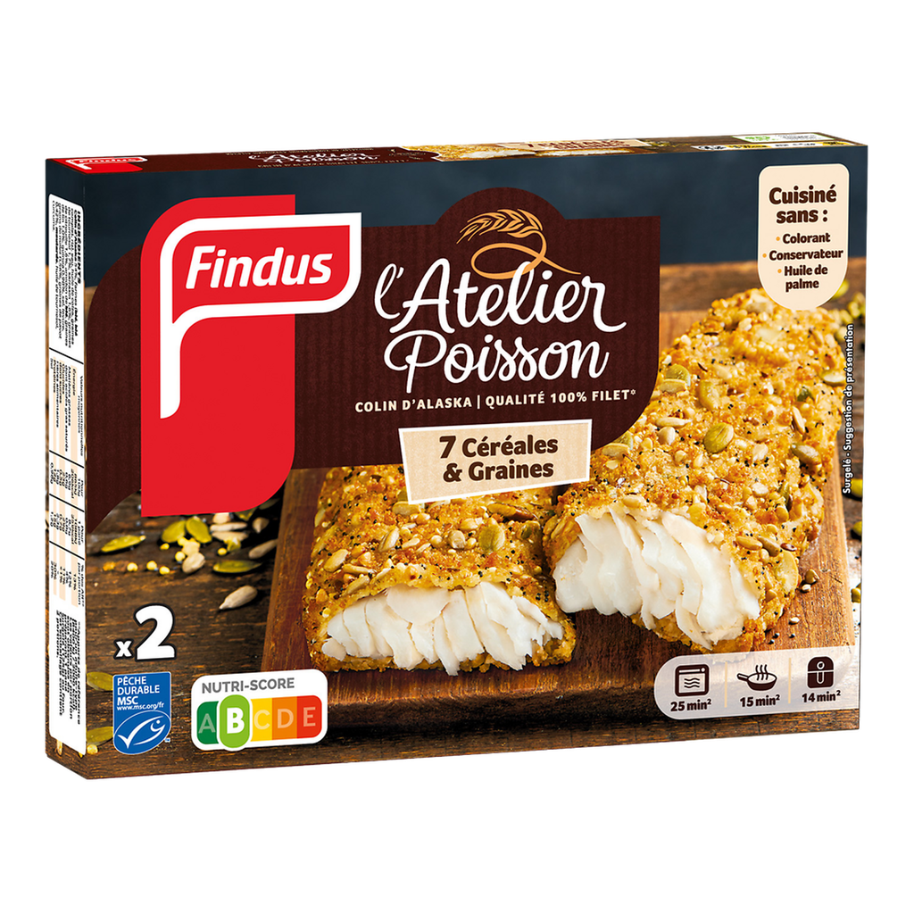 FINDUS Colin d'Alaska 7 céréales et graines 250 g