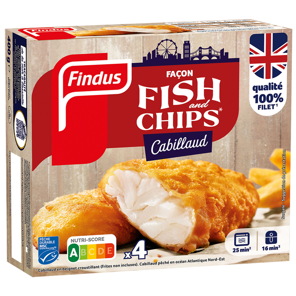FINDUS MSC Cod Fish & Chips Style 400 g