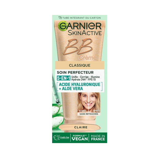 [3600542534314] GARNIER SkinActive Creme clássico cuidado aperfeiçoador clara ácido hialurónico e aloé Vera BB 50 ml