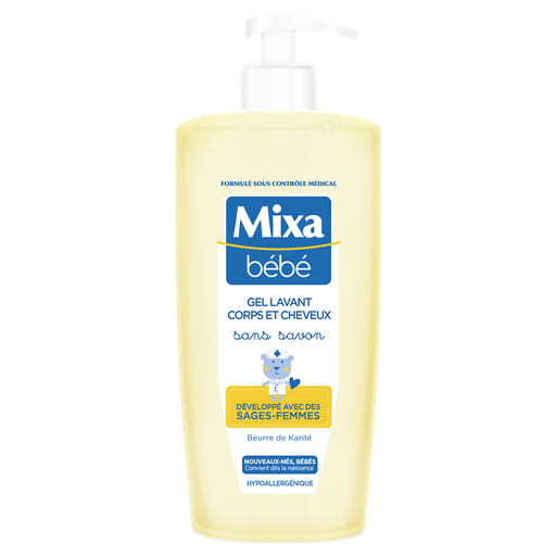 [3600551039848] MIXA BEBE Gel de lavado cuerpo y cabello sin jabón con manteca de karité 750 ml