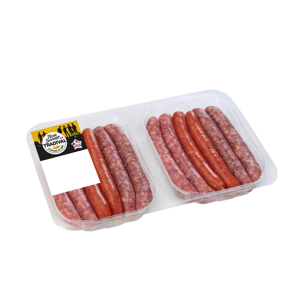 TRADIVAL Surtido barbacoa (4 chipolatas, 4 merguez, 4 chipolatas hierbas) 660 g