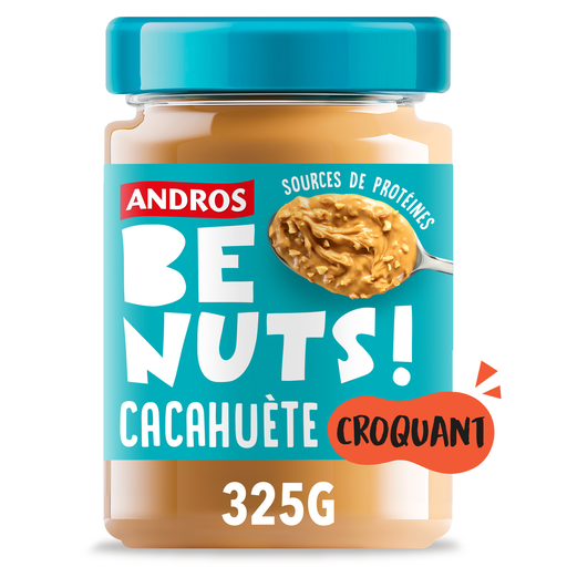 [3608580124108] ANDROS Pâte à tartiner cacahuètes croquantes Be Nuts 325g
