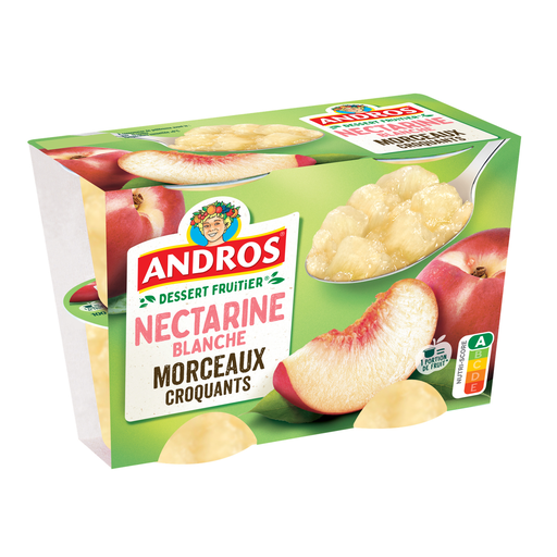[3608580941668] ANDROS White Nectarine Fruit Dessert 4x100g