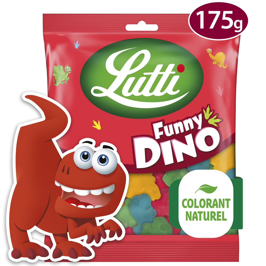 LUTTI Caramelos Funny Dino frutas 180 g