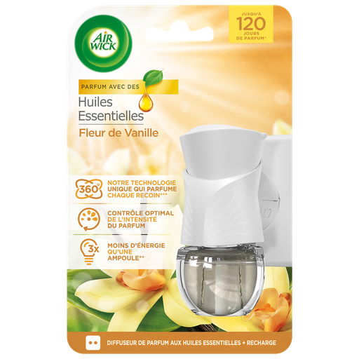 [3665468302027] AIR WICK Difusor elétrico óleos essenciais flor de baunilha 1 difusor + 1 recarga