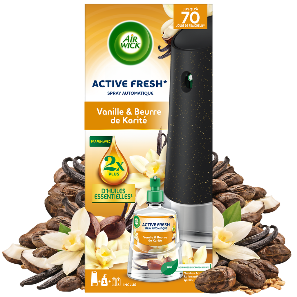 AIR WICK Active Fresh Diffuseur Spray Automatique Vanille 228 ml