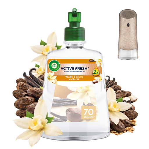 [3665468302409] AIR WICK Recarga spray automático Active Fresh Baunilha & Manteiga de karité 228 ml