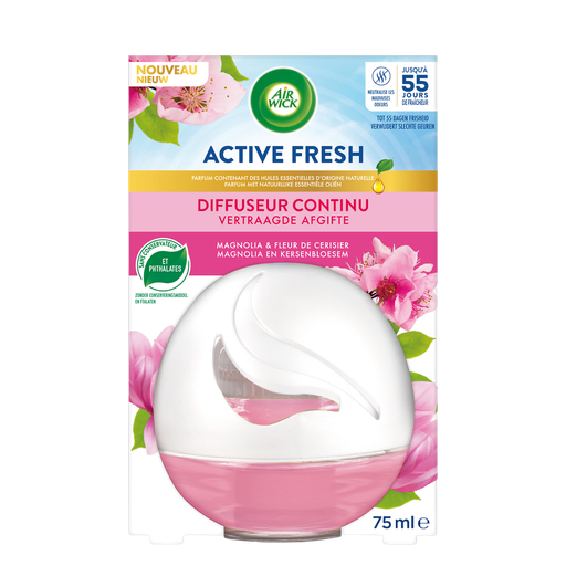 [3665468302607] AIR WICK Active Fresh difusor contínuo magnólia e flor de cerejeira 75 ml