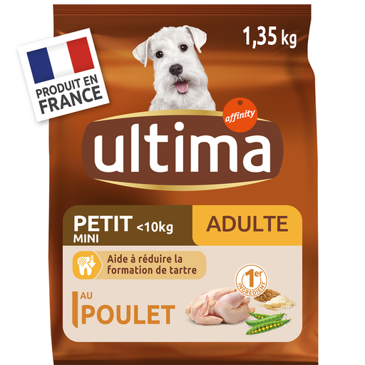 [3700260417170] ULTIMA Croquettes au poulet réduction de tartre pour petit chien adulte 1,35 kg