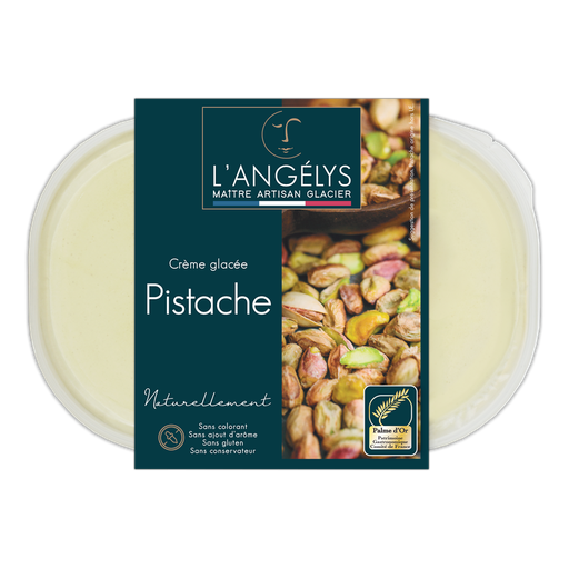 [3760039982216] L'ANGELYS Crème glacée pistache 0.45 kg