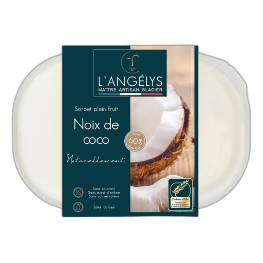[3760039985651] L'ANGELYS Sorbet plein fruit noix de coco 0.5 kg