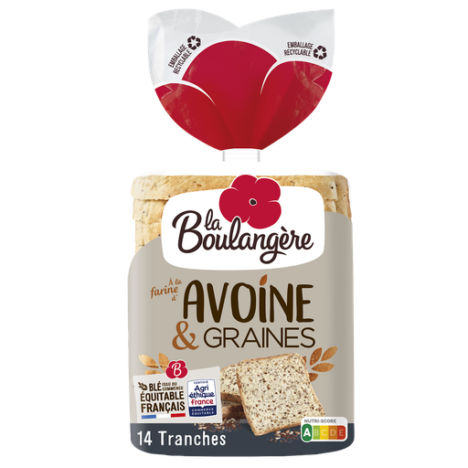 [3760049798845] LA BOULANGERE Pan de molde avena y semillas 500 g