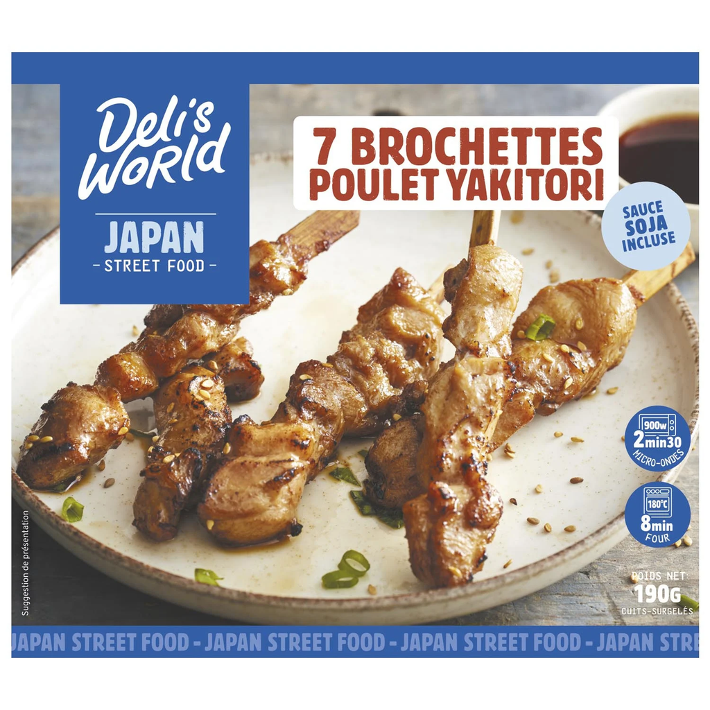 DELI'S WORLD Brochetas de pollo yakitori 7 piezas 190 g
