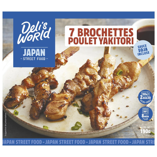 [3760184013797] DELI'S WORLD Brochetas de pollo yakitori 7 piezas 190 g