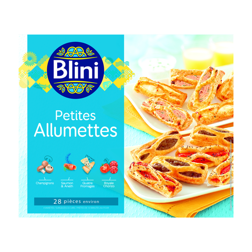 [3760197633364] BLINI Surtido de bastoncitos de hojaldre para aperitivo 310 g