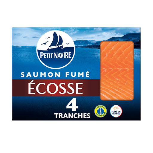 [3760253430630] PETIT NAVIRE Smoked Salmon Raised in Scotland 4 slices 120 g