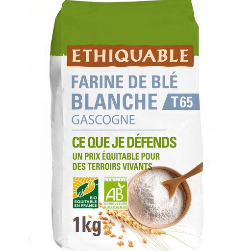 [3760278861860] PAYSANS D'ICI Harina de trigo blanca bio T65 del Gers 1 kg