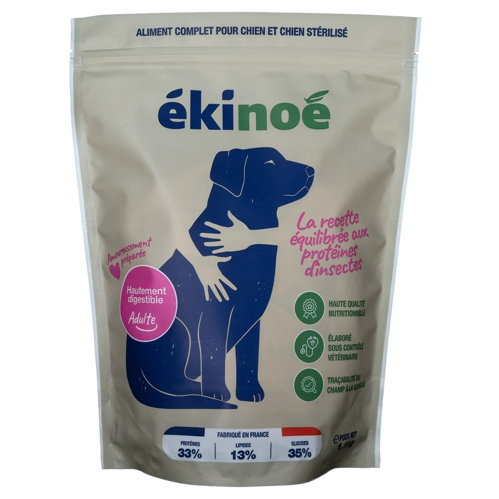 EKINOE Adult Dog Kibble with Insect Protein 1.1 kg