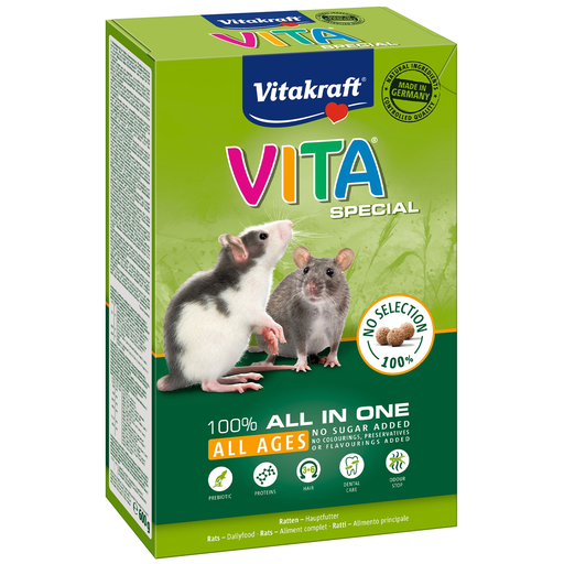 [4008239252333] VITAKRAFT Alimento Para Rata Granulados Special 600 g