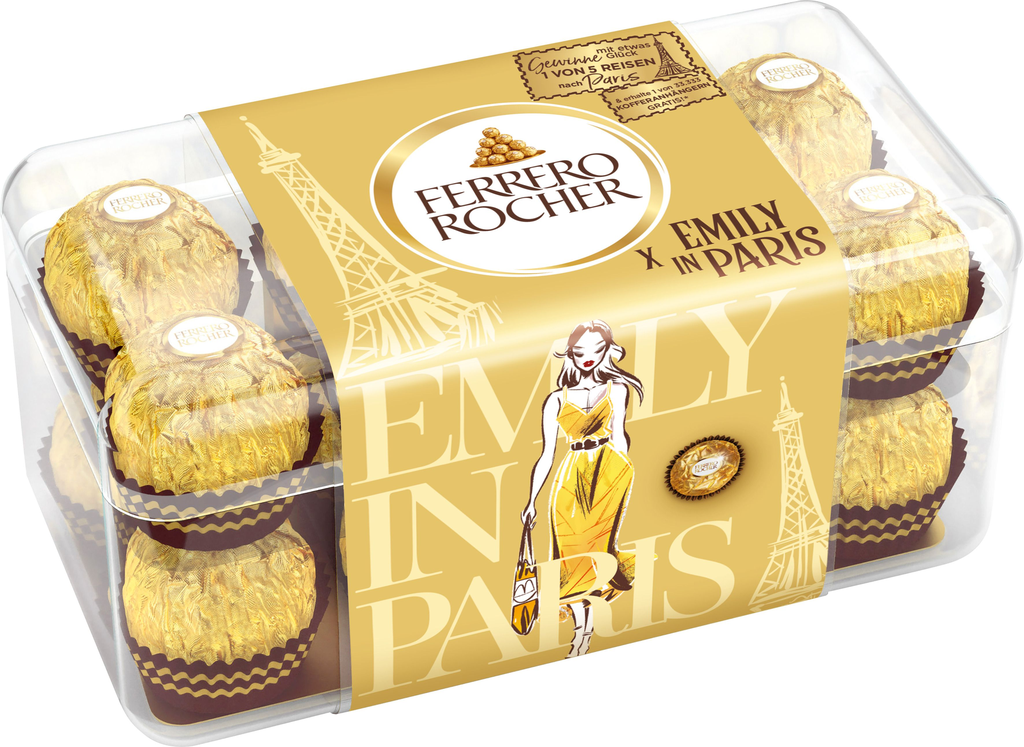 FERRERO ROCHER Bombones de chocolate con leche avellanas y barquillo 200 g